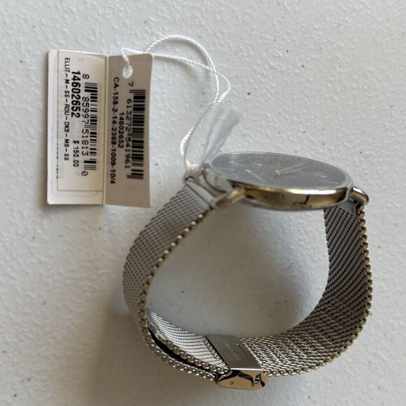 COACH Unisex Elliot Silver-Tone Stainless Steel Mesh Bracelet Watch 41mm - Picture 4 of 8